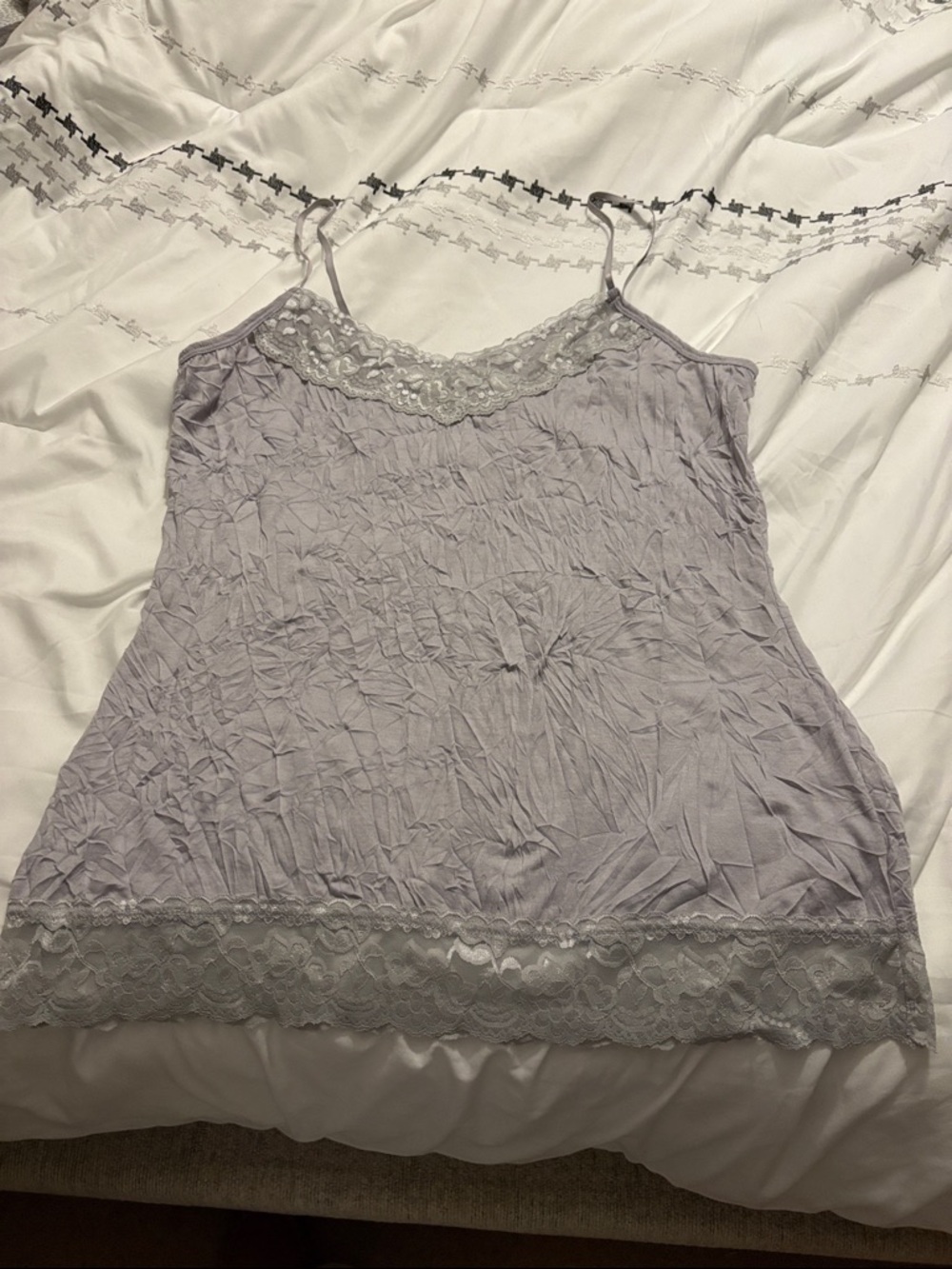Maurices Gray Lace Trim Camisole/ tank top